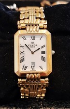 Montre à quartz "Clyda" Paris plaquée or 18 K.
