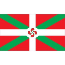 Drapeau basque Euskal Herria détail Croix basque Lauburu milieu autocollant adhé