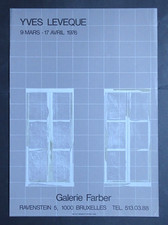 Yves LEVEQUE Affiche originale de 1976 Exposition Galerie Farber Bruxelles