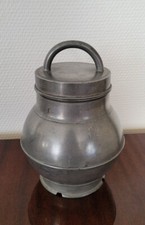 Ancien Pot à Bouillon en Étain Sustenteur France Complet XIXe Siècle Vintage 