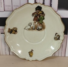 Lucien Michelaud Porcelaine Limoges Soucoupe Décor Enfants Et Animaux