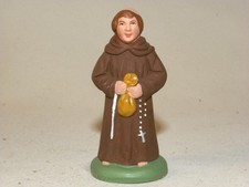 VINTAGE ANCIEN SANTON DE PROVENCE TERRE CUITE ESCOFFIER 7 CM LE MOINE TBE