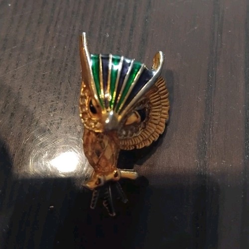 Broche chouette métal doré