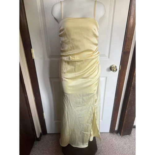 Butter yellow satin maxi - butter,