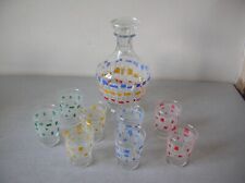 Ancien service à liqueur à porto carafe 8 verres des années 1950/60