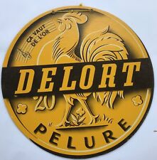 ANCIEN CARTON PUBLICITAIRE DELORT PELURE ÇA VAUT DE L’OR VINS EN GROS ROOSTER
