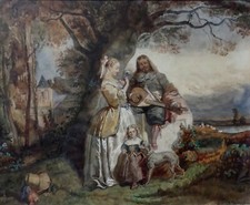 Aquarelle XIX° Enfant