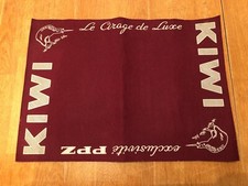 Ancien tapis Cirage KIWI -no bidon plaque emaillee tapis de jeu carte verre pub