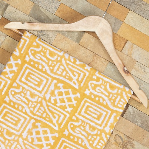 Tissu indien jaune - , imprimé