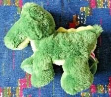 GB/ DOUDOU PELUCHE AURORA CROCODILE  DINOSAURE VERT JAUNE 25 CM LG  KOM NEUF