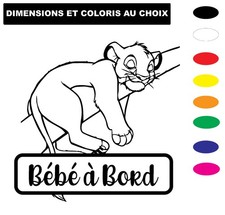 Sticker Bébé à Bord Simba Le roi lion – Autocollant Voiture Bébé Enfant Sécurité