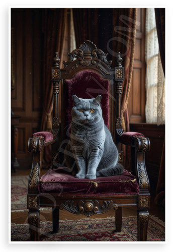 British shorthair cat throne - shorthair,
