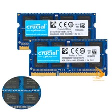 Lot Crucial 16GB 8GB 2Rx8 PC3-12800S DDR3-1600Mhz SODIMM mémoire portable RAM #f