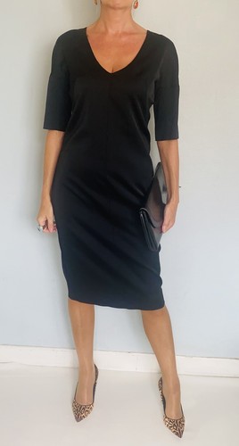 Robe black satin stretch