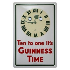 Plaque métal publicitaire 20x30cm bombée en relief  : GUINNESS TIME