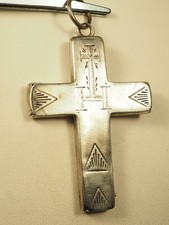 CROIX REGIONALE RELIQUAIRE ANCIEN XVIII ARGENT MASSIF BRETAGNE ANTIQUE SILVER CR