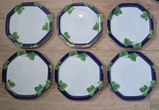 LUMOGES HAVILAND 6 ASSIETTES PLATES JARDIN D'HIVER Marie Pierre Boitard 24,5 Cm
