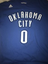 OKLAHOMA CITY THUNDER OKC WESTBROOK T Shirt By ADIDAS #0 Dual Sided