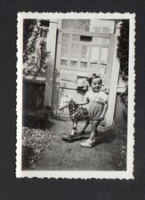  ENFANT & JOUET CHEVAL à Roulettes / Photo Amateur ancienne