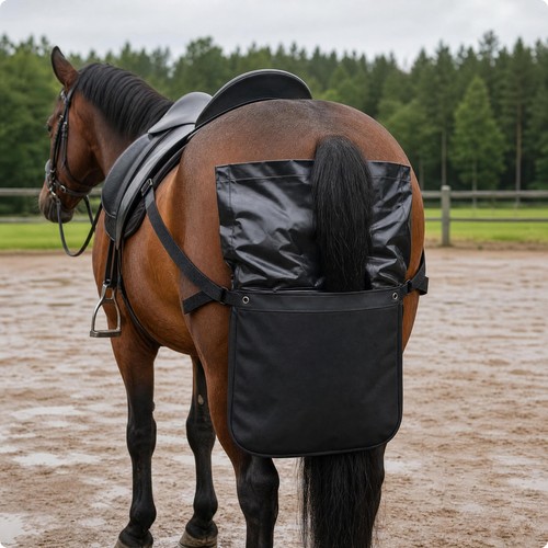 Collecteur crottin cheval noir - cheval,