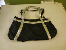 Sac noir à paillettes grises