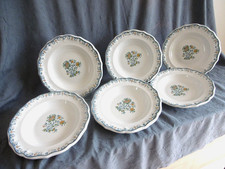 SIX ASSIETTES  CREUSES FAIENCE