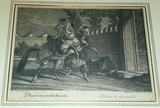 Superbe gravure XVIIIE Martin Elias Ridinger Divani horse