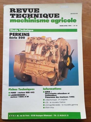 Revue technique machinisme - revue,