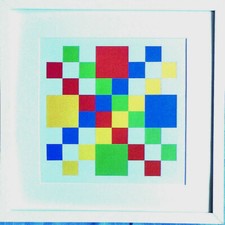 Max Bill > Durchdringungen 1976< Sérigraphie 29x29cm, avec Cadre 43x43cm Rare