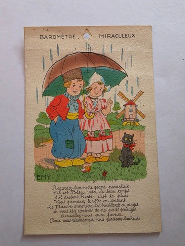 Carte postale baromètre - postale,