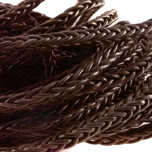 Corde cuir carrée tressée - en,