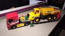 XM LOT PLAYMOBIL GRAND CAMION SEMI REMORQUE PM BENNE TOMBERAU VOLVO TOUT TERRAIN