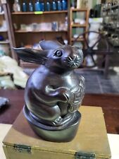 Lapin Porte Bonheur En Bois Exotique Art Populaire 