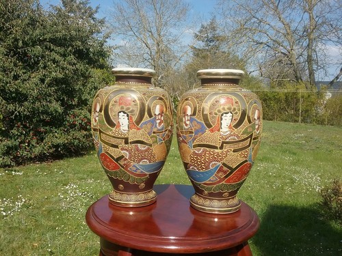 Paire vases satsuma - vases, japon