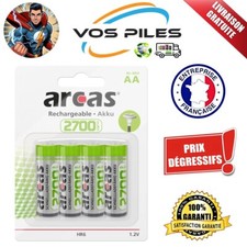 Accus Piles Rechargeables LR6 AA HR6 E91 MN1500 Ni-MH 1,2V 2700 mAh Arcas