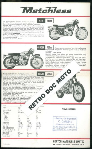 Prospectus motos matchless - motos,