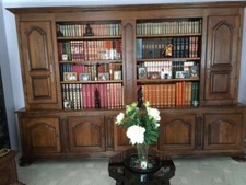 bibliothèque chêne massif style louis XIII