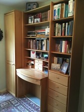 Bureau-bibliothèque avec tiroirs rangement