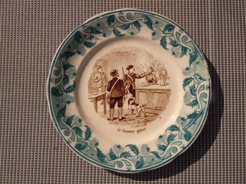 Assiette parlante chasseur - assiette,