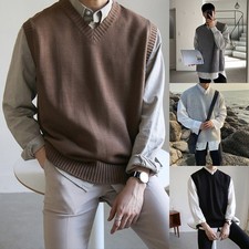 Gilet pull tricoté homme sans