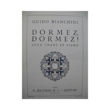 BIANCHINI Guido Dormez Dormez Dédicace Chant Piano 1932