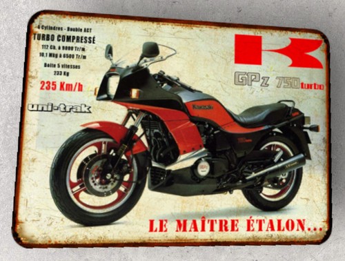Plaque métal vintage kawasaki - plaque,
