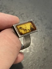 Bague ancienne Argent et Ambre