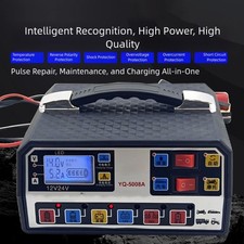 Chargeur de Batterie Voiture 12V 24V Intelligent Pulse avec Écran LCD et Sécur