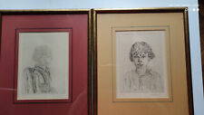 Lot de deux gravures jeune fille René Seyssaud encadrées sous verre