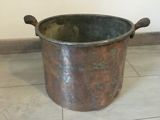 Très Ancien faitout marmite cuivre étamé antique