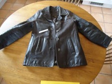 VESTE OAKWOOD CUIR longue 3/4  notée LARGE Taille 38 /40? FEMME ? HOMME? MIXTE?