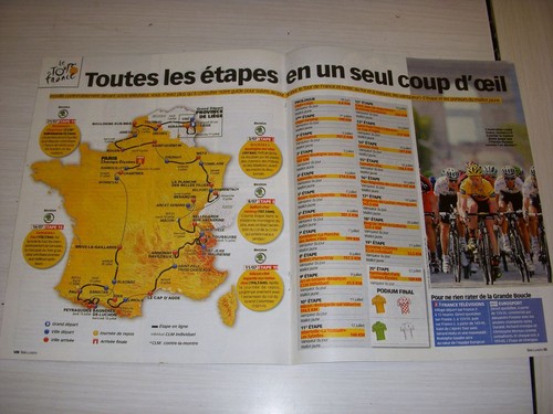 Cyclisme carte tour france - tour,