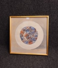  Dessin Aquarellé Signé René BUTHAUD (1886-1986) Femme Oiseau 