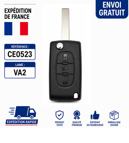 Coque clé citroën c3 - c3,